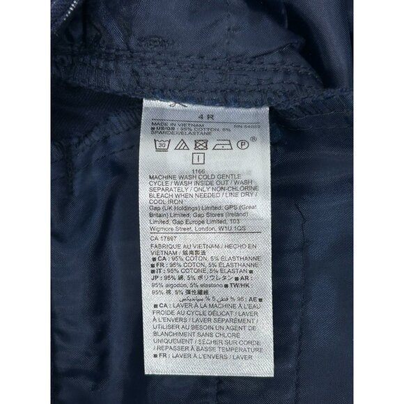 GAP Trouser Pants Sz 4 Navy White Pinstripe Regular Slim Fit Pants Preppy Twee - Picture 5 of 6